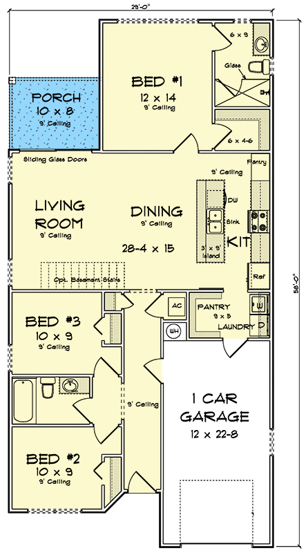 Plan 52562WM: Modern Three Bedroom House Plan with Efficient Layout and Attached Garage - Floor Plan - Image #22 - Modern