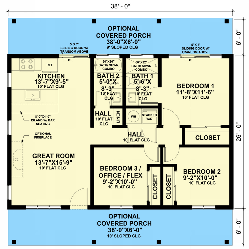 Plan 420195WNT: Modern Barndominium House Plan with 2 to 3 Bedrooms - Floor Plan - Image #6 - Barndominium, Modern, New American
