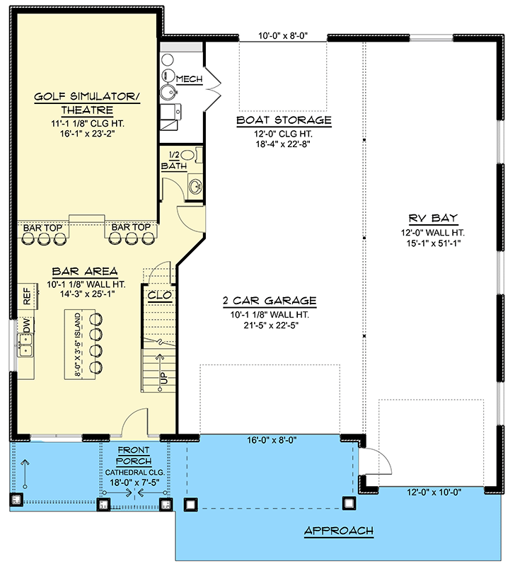 Plan 135441GRA: New American House Plan with RV Garage and Theatre Room - Floor Plan - Image #15 - Country, Craftsman, Mountain, New American