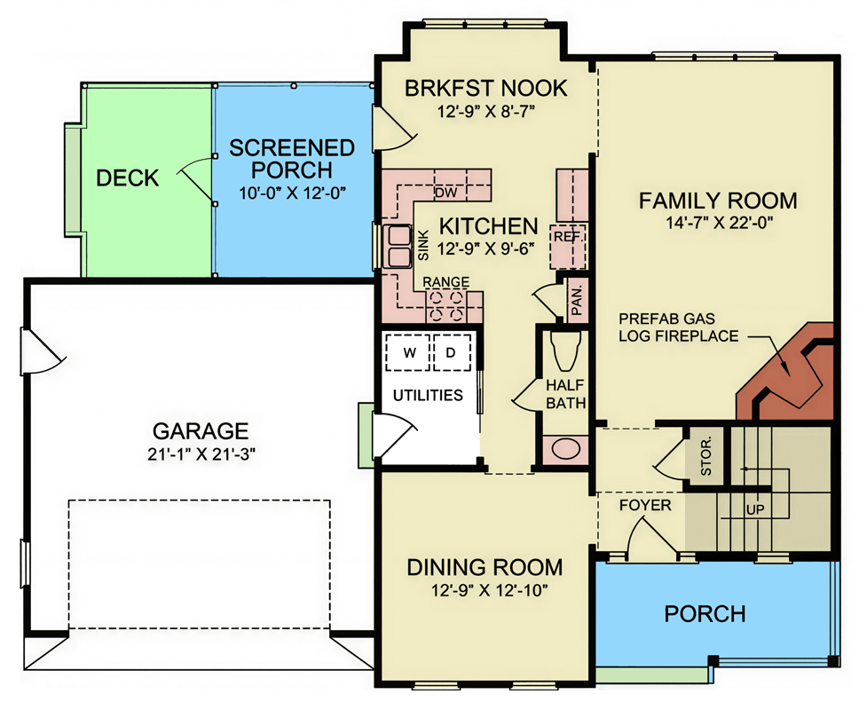 Plan 25986GE: Craftsman House Plan Featuring Three Bedrooms and Main Level Master - Floor Plan - Main Level - Country, Craftsman, Traditional