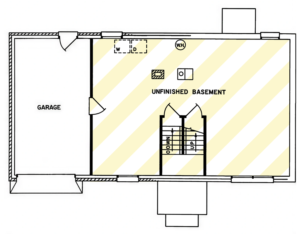 Plan 25987GE: Traditional Split-Level Three Bedroom House Plan with One Car Garage - Floor Plan - Optionally Finished Basement - Colonial, Traditional