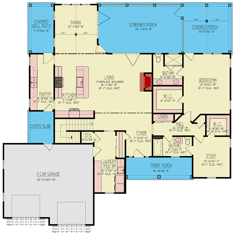 Plan 12344JL: Modern Farmhouse House Plan with 3 Bedrooms and Finished Bonus Roo - Floor Plan - Image #24 - Modern Farmhouse, New American