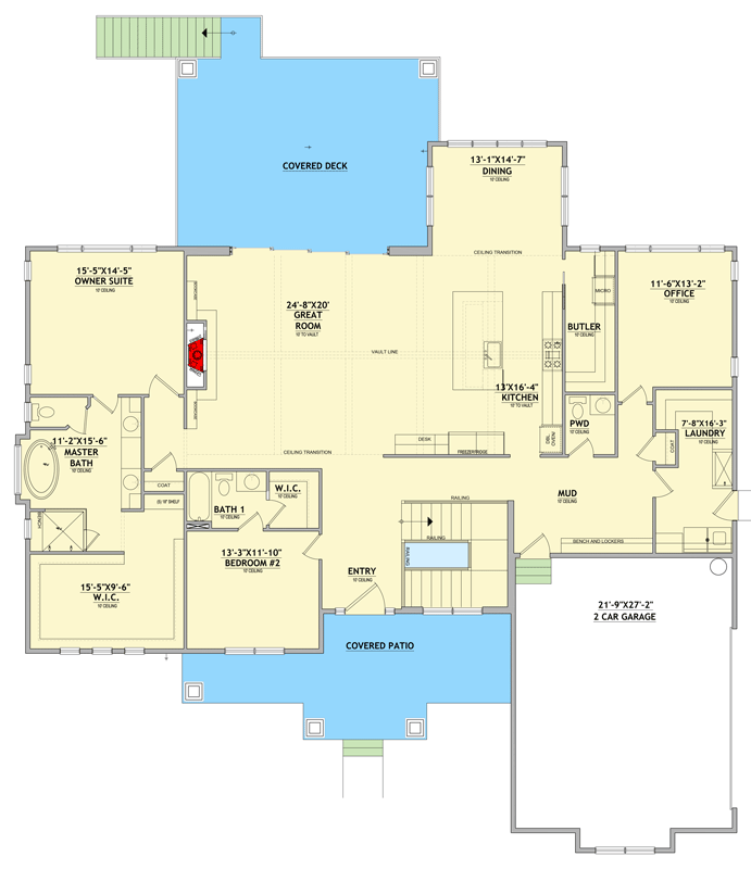 Plan 849113PGE: Modern Farmhouse House Plan with 4 Bedrooms and Spacious Layout - Floor Plan - Main Level - Farmhouse, Ranch, Traditional