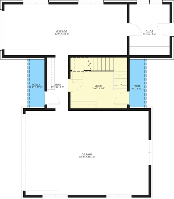 Plan 150028HRP: Cozy Rustic Farmhouse Plan with One Bedroom and Three-Car Garage - Floor Plan - Image #8 - Country, Farmhouse, Mountain, Ranch, Rustic