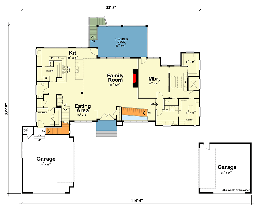 Plan 42776DB: Luxury Contemporary House Plan with 5 Bedrooms and 4-Car Garage - Floor Plan - Image #7 - Contemporary, Modern