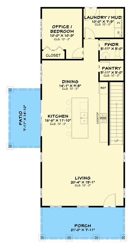Plan 850046PKE: Modern Farmhouse Barndominium House Plan with Four Bedrooms and Office - Floor Plan - Main Level - Barndominium, Farmhouse, Modern Farmhouse