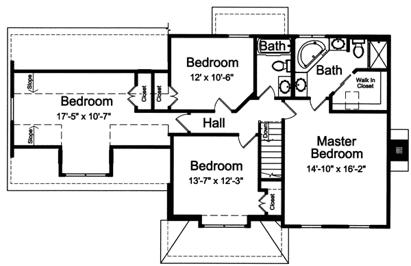 Plan 39154ST: Four Bedroom Showcase - Floor Plan - 2nd Floor - Traditional