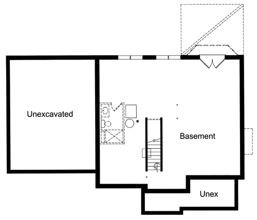 Plan 39164ST: Traditional Home with Brick Exterior - Floor Plan - Basement - Traditional