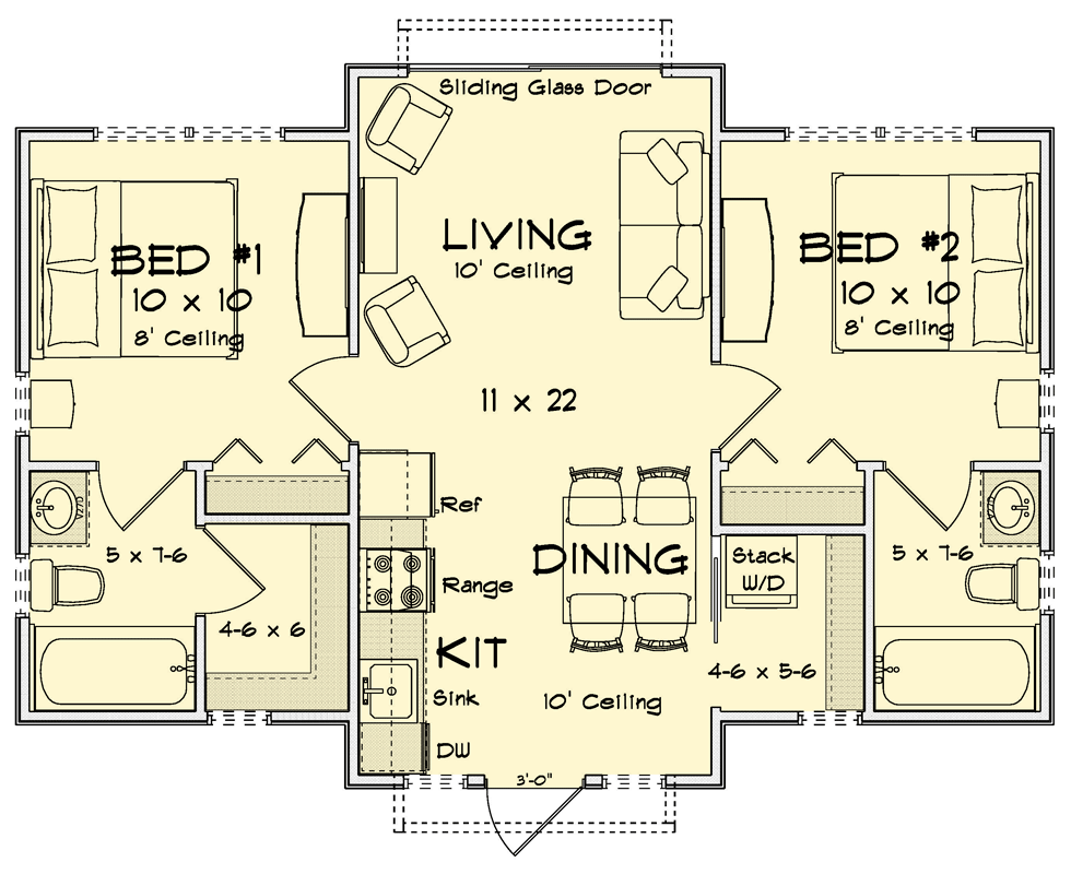 Plan 52573WM: Two Bedroom Cottage House Plan with Efficient Single Level Living - Floor Plan - Image #22 - Cottage, Ranch