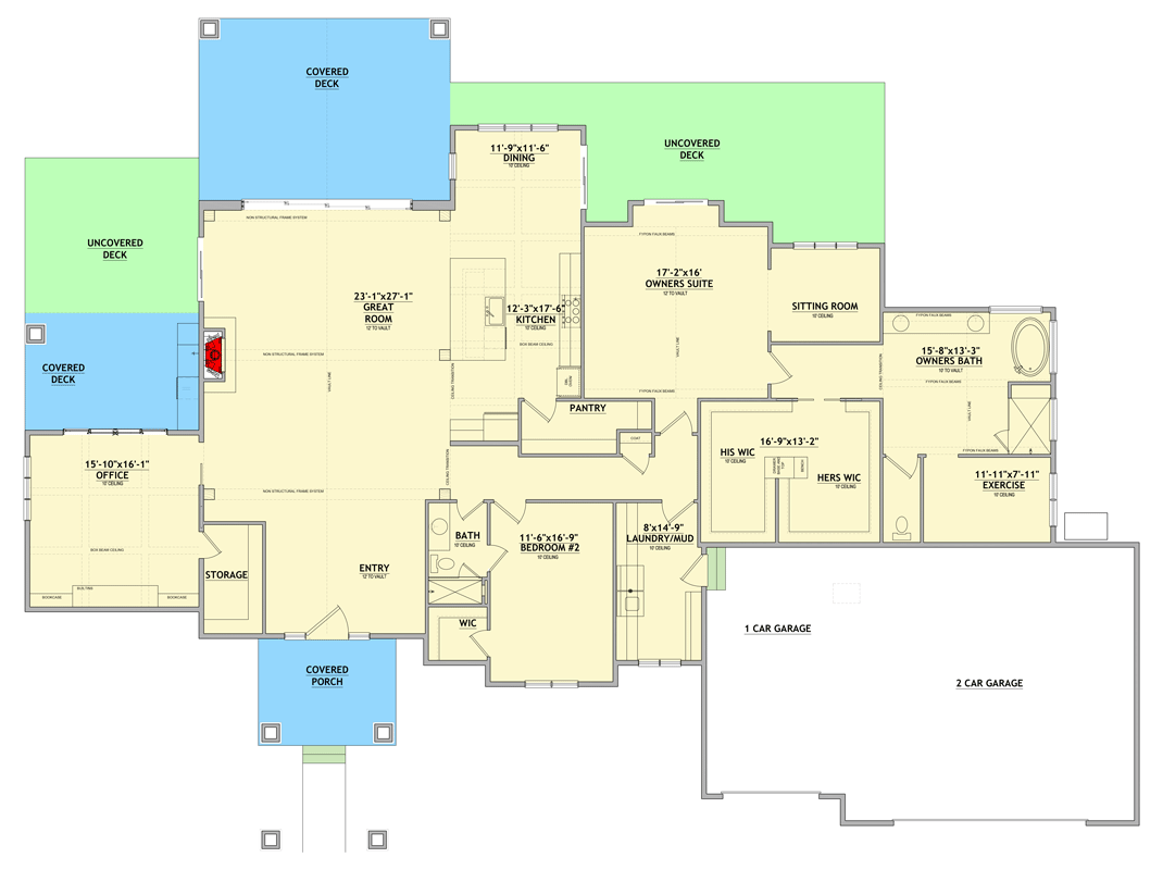 Plan 849116PGE: Craftsman Mountain House Plan with 3-Car Garage and Private Primary Suite - Floor Plan - Image #6 - Craftsman, Mountain, Traditional