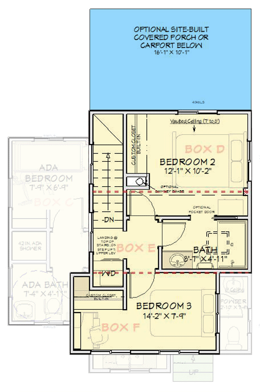 Plan 431007BOX: Box Built 3-Bed Modern Tiny Home Plan - 850 Sq Ft - Floor Plan - 2nd Level - Contemporary, Modern, Mountain, Transitional, Vacation