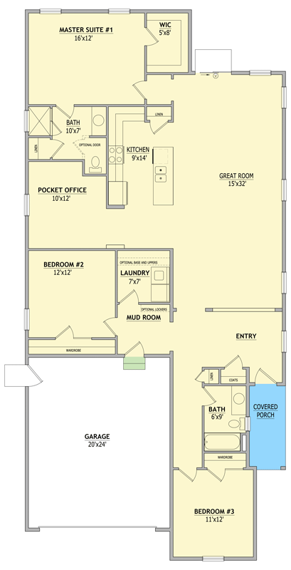 Plan 849122PGE: Craftsman Cottage House Plan with Two to Three Bedrooms - Floor Plan - Image #7 - Cottage, Craftsman, Traditional