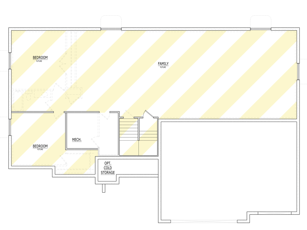 Plan 849124PGE: Craftsman Inspired Four Bedroom House Plan with Three Car Garage - Floor Plan - Optionally Finished Basement - Country, Craftsman, Farmhouse, New American, Traditional