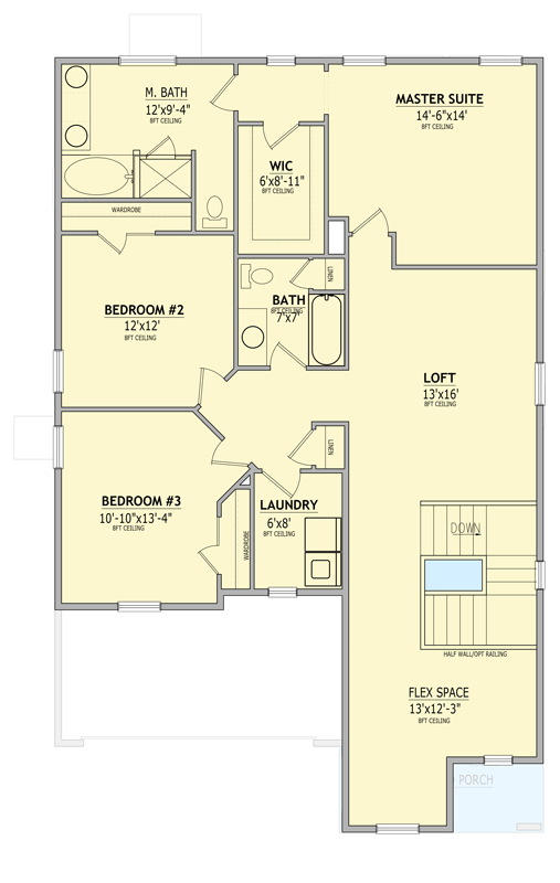 Plan 849133PGE: Craftsman Cottage House Plan with Three Bedrooms and Flexible Space - Floor Plan - 2nd Level - Cottage, Craftsman, Farmhouse