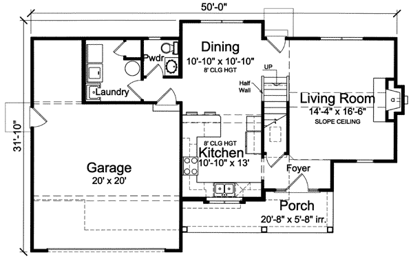 Plan 39199ST: Traditional Two-Story Home Plan - Floor Plan - Main Level - Craftsman, Traditional