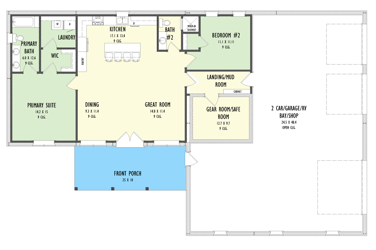 Plan 777077MTL: Modern Barndominium House Plan with 3-Car RV Garage and Workshop - Floor Plan - Image #10 - Barndominium, Country, Modern Farmhouse