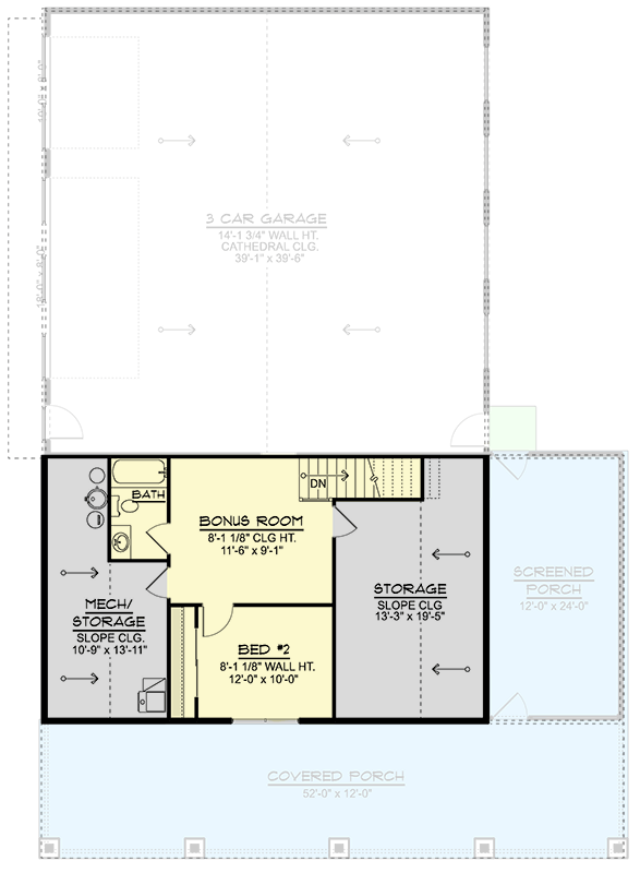 Plan 135454GRA: Charming Barndominium House Plan with 2 Bedrooms and Spacious 3-Car Garage - Floor Plan - Image #15 - Barndominium, Country, Craftsman, Farmhouse