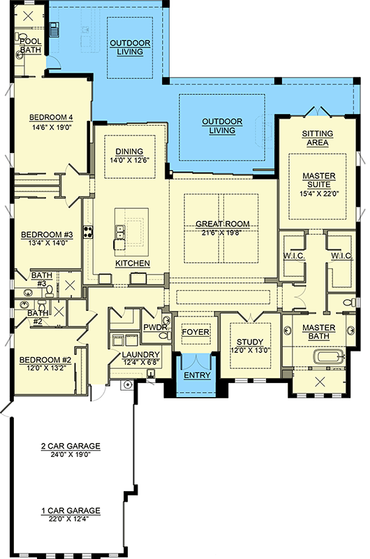 Plan 65780BS: Coastal Contemporary House Plan with 4 Bedrooms and Expansive Lanai - Floor Plan - Image #6 - Coastal Contemporary, Contemporary, Florida-Style, Modern