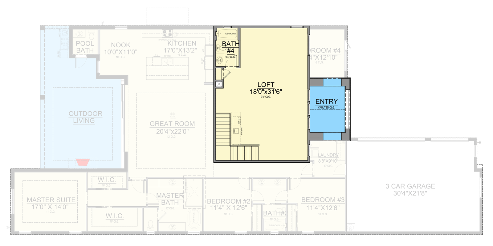 Plan 65838BS: Coastal Contemporary House Plan with Four Bedrooms and Three-Car Garage - Floor Plan - 2nd Level - Coastal, Coastal Contemporary, Florida-Style