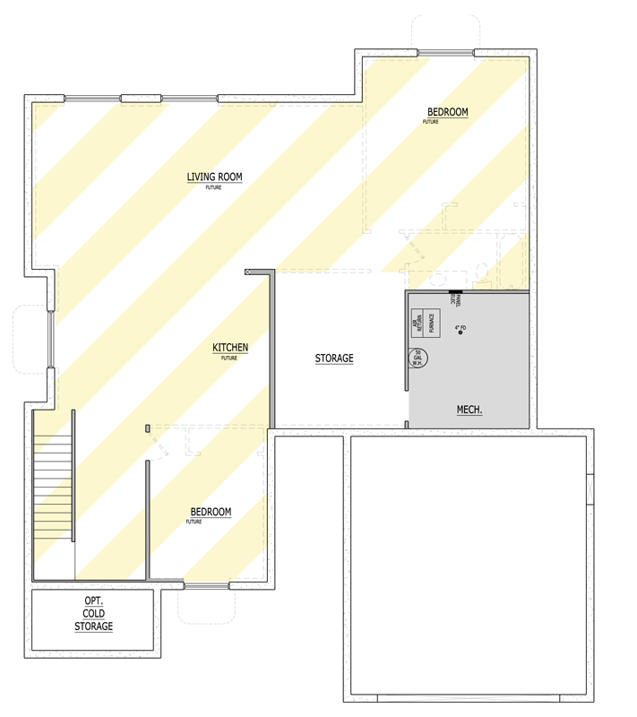 Plan 849141PGE: Charming Craftsman Farmhouse House Plan with Three Bedrooms and Office - Floor Plan - Optionally Finished Basement - Cottage, Craftsman, Farmhouse, Traditional