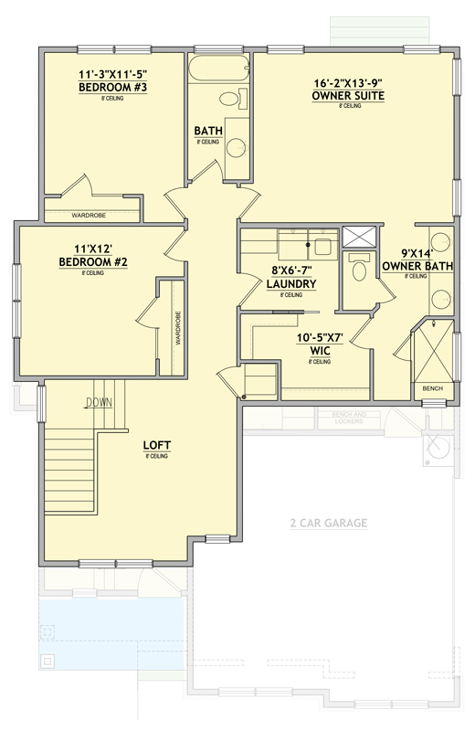 Plan 849142PGE: Traditional House Plan with 3 Bedrooms and 2,226 Square Feet - Floor Plan - 2nd Level - Country, Traditional, Tudor