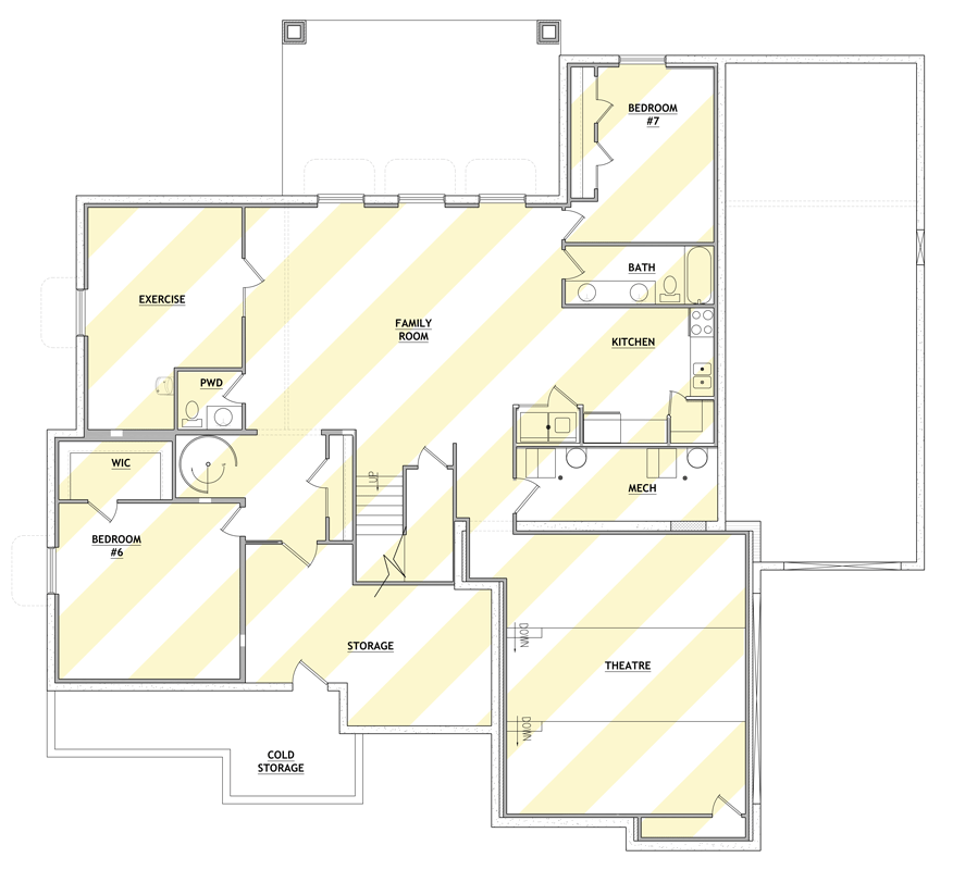 Plan 849147PGE: New American Farmhouse House Plan with 5 Bedrooms and 3-Car Garage - Floor Plan - Optionally Finished Basement - Craftsman, Farmhouse, Modern Farmhouse, New American, Traditional