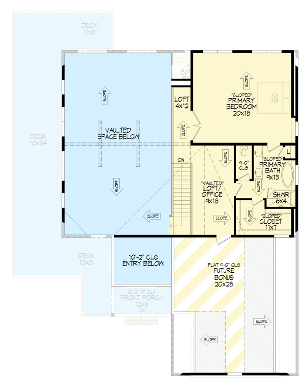 Plan 680696VR: Modern Farmhouse House Plan with 3 Bedrooms and Wraparound Porch - Floor Plan - 2nd Level - Country, Farmhouse, Modern Farmhouse