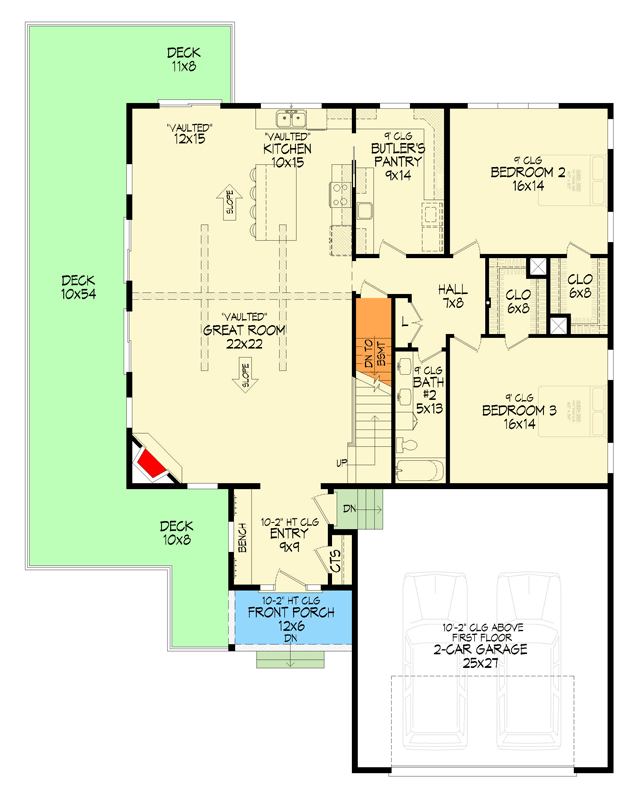 Plan 680696VR: Modern Farmhouse House Plan with 3 Bedrooms and Wraparound Porch - Floor Plan - Main Level - Country, Farmhouse, Modern Farmhouse