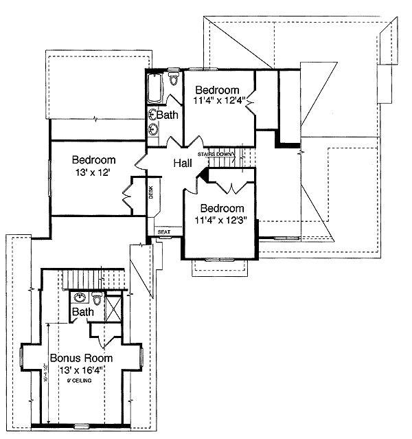 Plan 3925ST: Brick and Cedar Dream - Floor Plan - 2nd Floor - Traditional
