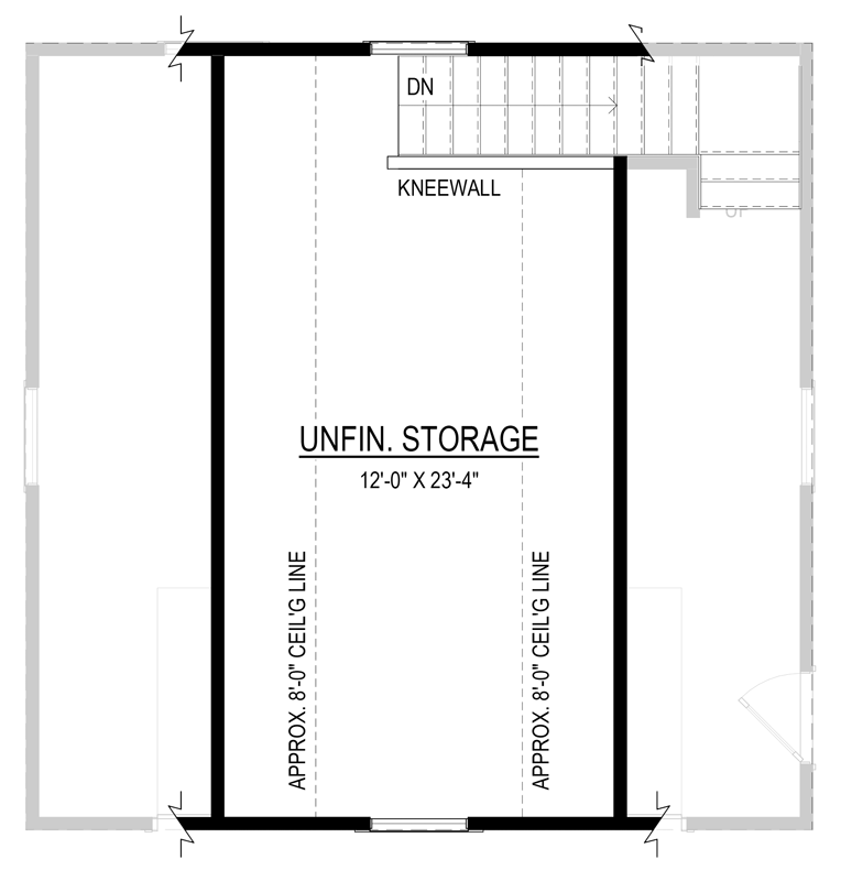 Plan 83685CRW: Farmhouse Style Two Car Garage House Plan - Floor Plan - 2nd Level - Craftsman, Farmhouse