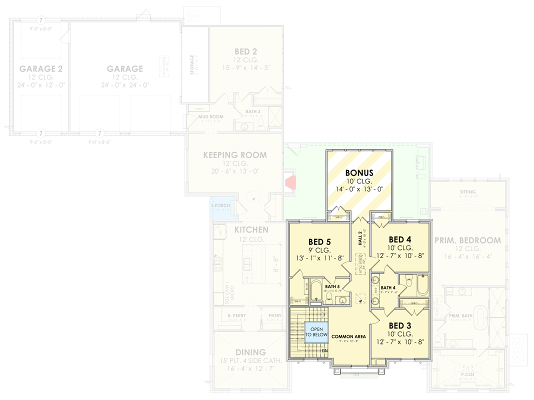 Plan 185053PHD: French Country House Plan with 5 Bedrooms and 3 Car Garage - Floor Plan - 2nd Level - French Country