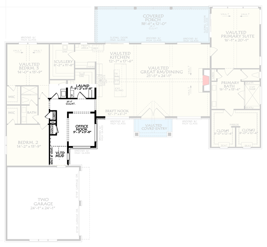 Plan 940015JNK: Craftsman Farmhouse House Plan with 3 Bedrooms and Vaulted Ceilings - Floor Plan - Optional Layout without stairs - Craftsman, Farmhouse, Modern Farmhouse, Mountain, Ranch