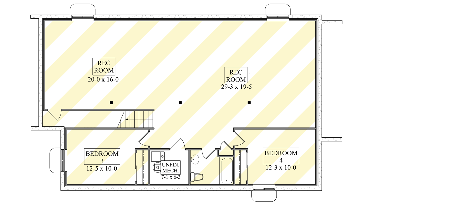 Plan 95388RW: Craftsman Ranch House Plan with 2-3 Bedrooms and Attached Garage - Floor Plan - Optionally Finished Basement - Craftsman, Farmhouse, Ranch