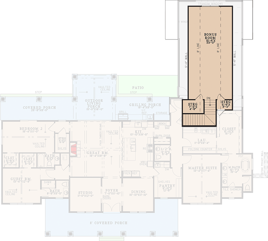 Plan 70985MK: Modern Farmhouse House Plan with 3 Bedrooms and Spacious Finished Bonus Room - Floor Plan - Image #15 - Bungalow, Farmhouse, Modern Farmhouse, New American