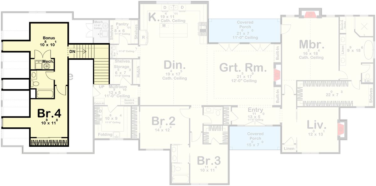 Plan 623664DJ: European Style House Plan with 4 Bedrooms and 3-Car Garage - Floor Plan - Image #21 - European