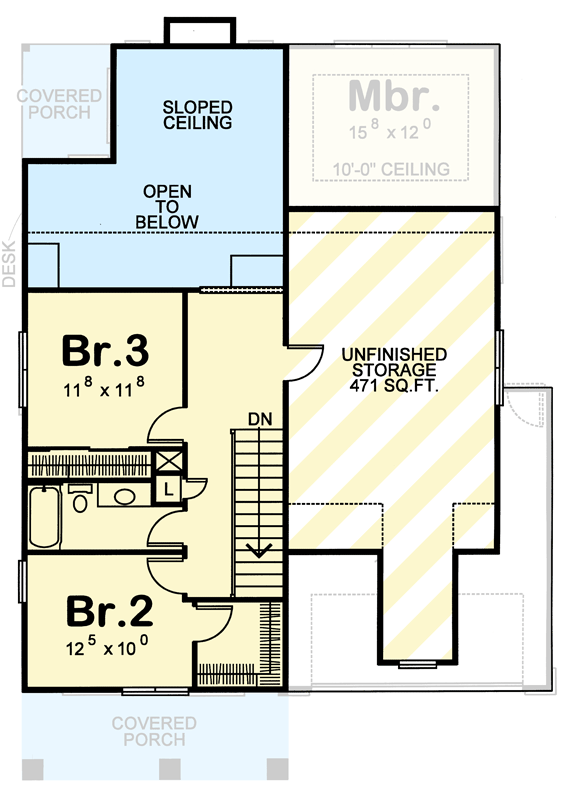 Plan 42775DB: Modern Farmhouse House Plan with 4 Bedrooms and Two Story Great Room - Floor Plan - 2nd Level - Country, Farmhouse, Modern Farmhouse