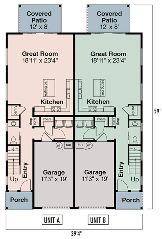 Plan 720198DA: Contemporary Multi-Family House Plan Featuring Five Bedrooms and Modern Design - Floor Plan - Image #8 - Contemporary, Modern
