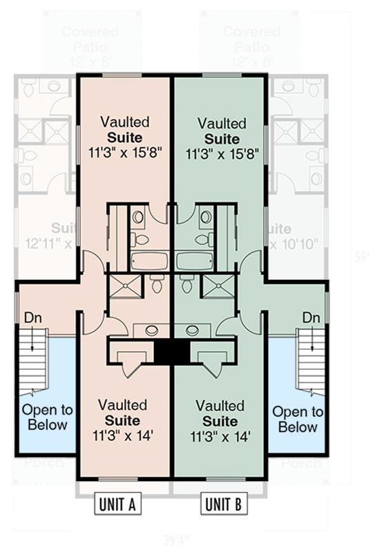 Plan 720198DA: Contemporary Multi-Family House Plan Featuring Five Bedrooms and Modern Design - Floor Plan - Image #10 - Contemporary, Modern