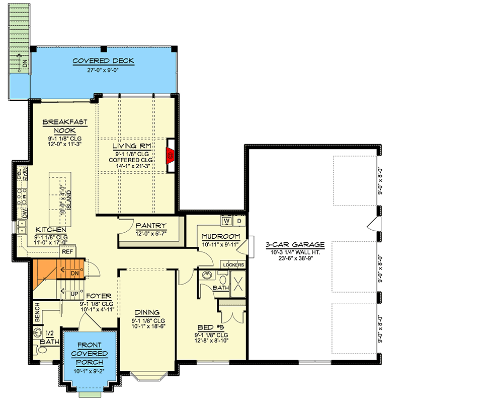 Plan 135469GRA: Spacious New American House Plan with Seven Bedrooms and Three-Car Garage - Floor Plan - Image #17 - Country, Craftsman, New American