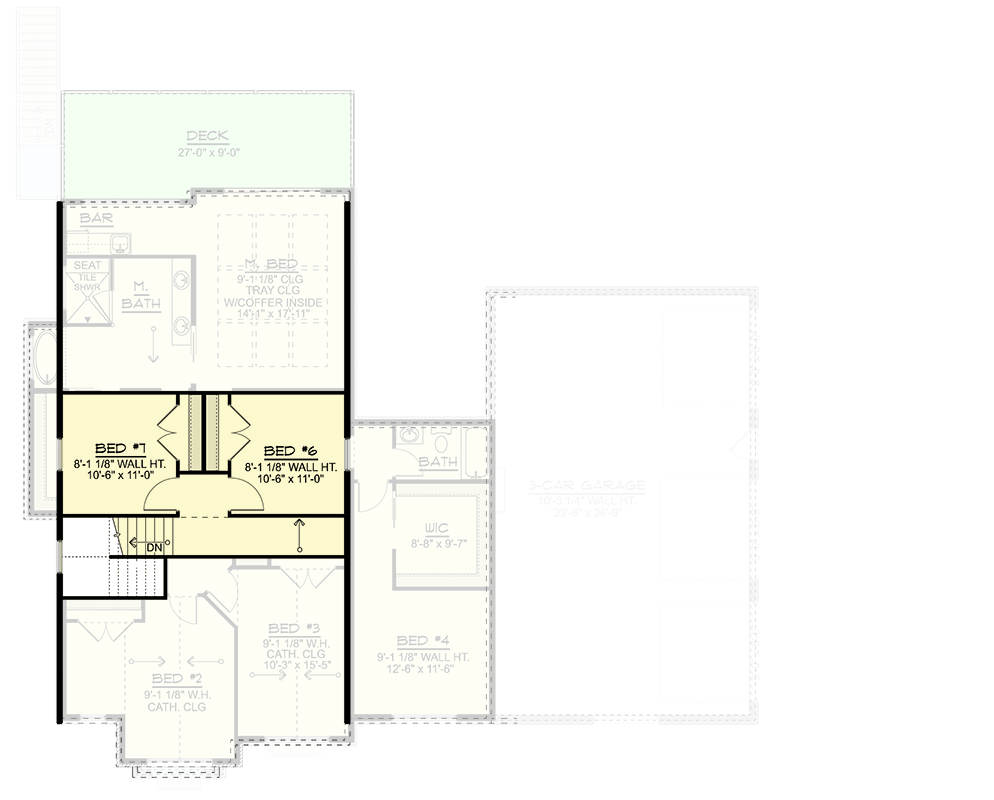 Plan 135469GRA: Spacious New American House Plan with Seven Bedrooms and Three-Car Garage - Floor Plan - Third Level - Country, Craftsman, New American