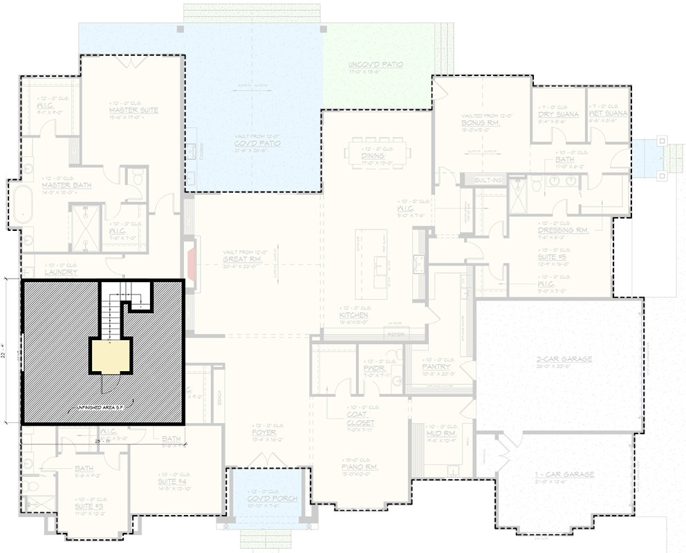 Plan 666316RAF: Modern European Five Bedroom House Plan with Luxurious First Floor Suite - Floor Plan - Image #6 - European, Modern, Modern Farmhouse, Transitional