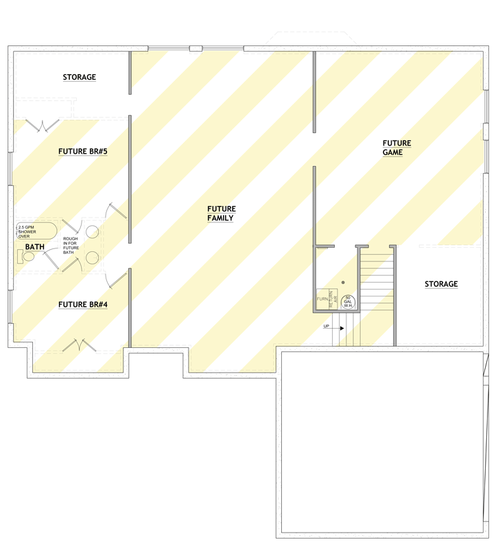 Plan 849160PGE: Craftsman Farmhouse House Plan with Three Bedrooms and Side-Entry Garage - Floor Plan - Unfinished Basement  - Craftsman, Farmhouse, Traditional
