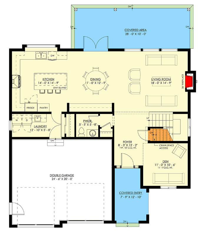 Plan 270135AF: Transitional European Style House Plan with Four Bedrooms and Loft - Floor Plan - Image #2 - Contemporary, Country, European, Traditional, Transitional