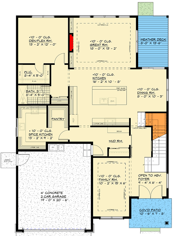 Plan 666318RAF: Contemporary New American House Plan with Seven Bedrooms and Two Car Garage - Floor Plan - Image #5 - Contemporary, Craftsman, Modern, New American, Northwest