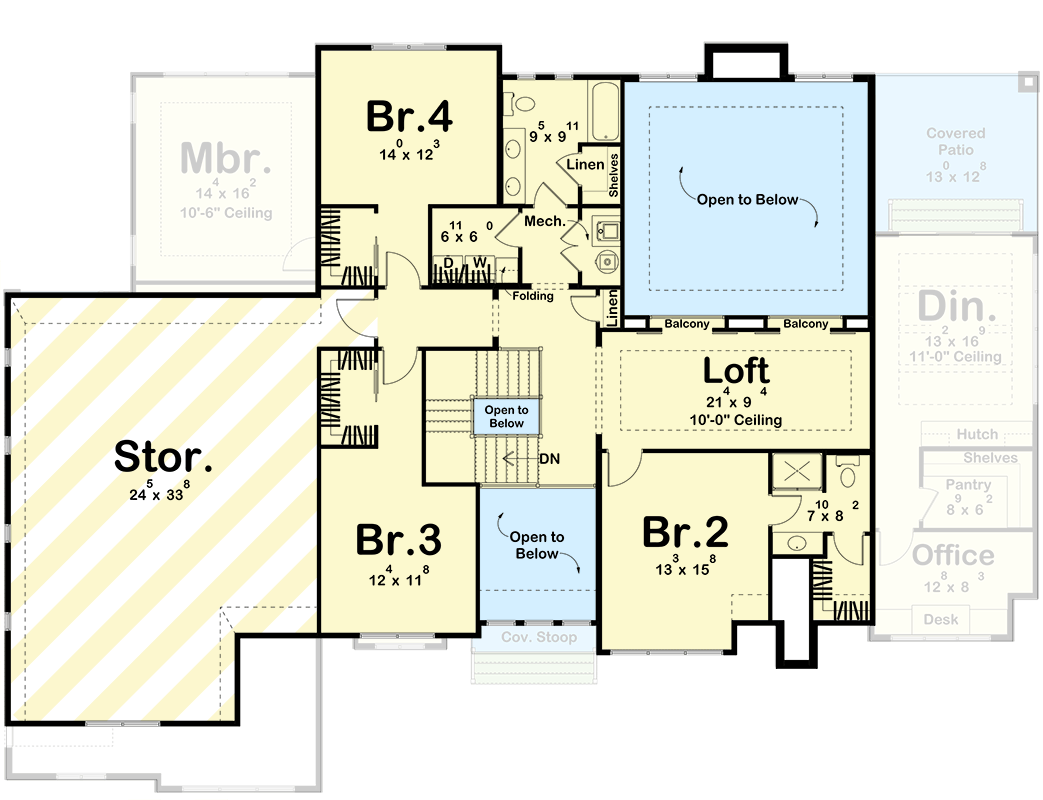 Plan 623668DJ:  Transitional House Plan with Four Bedrooms and Three Car Garage - Floor Plan - Image #26 - European, Modern, New American, Transitional