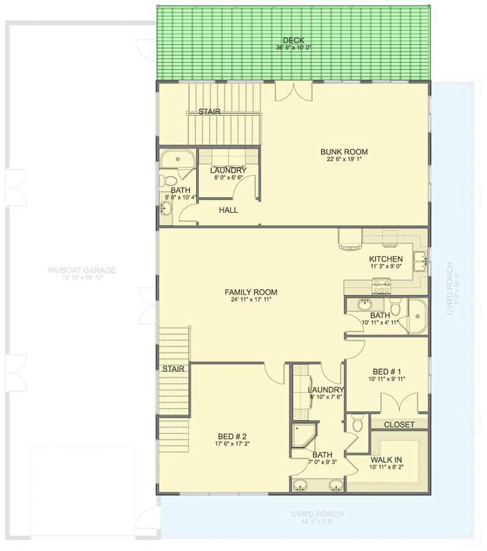 Plan 61770UT: Contemporary Modern Plan with 3 Bedrooms and Expansive Garage Space - Floor Plan - 2nd Level - Carriage, Contemporary, Modern