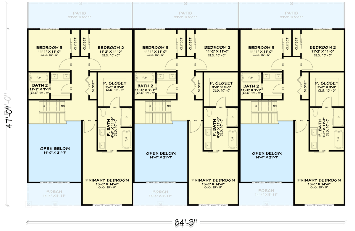 Plan 850054PKE: Charming Three-Unit Multi-Family House Plan with Modern Farmhouse Appeal - Floor Plan - Image #11 - Country, Farmhouse, Traditional