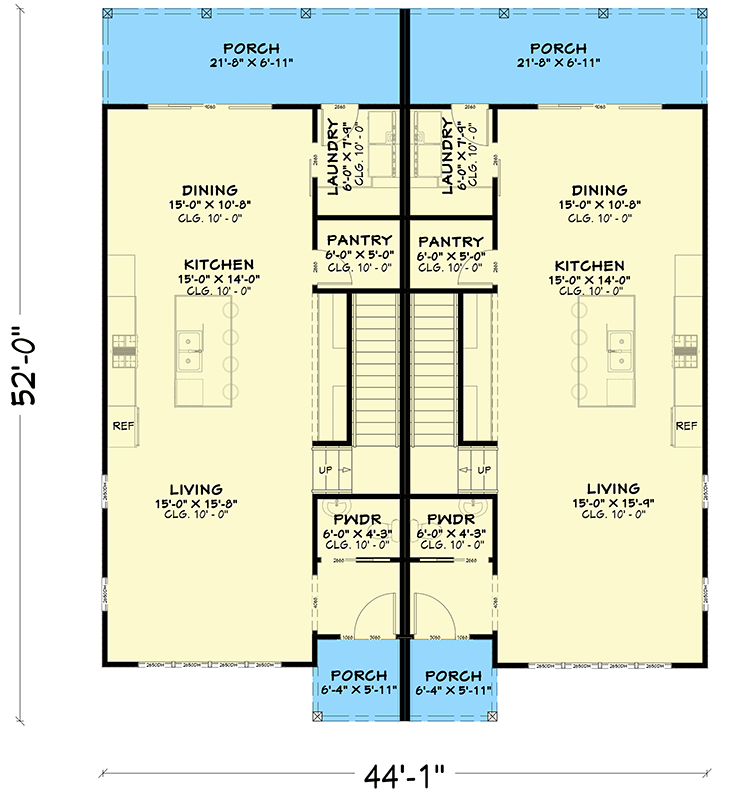 Plan 850056PKE: Contemporary Duplex House Plan with Three Bedrooms and Smart Layout - Floor Plan - Image #9 - Contemporary