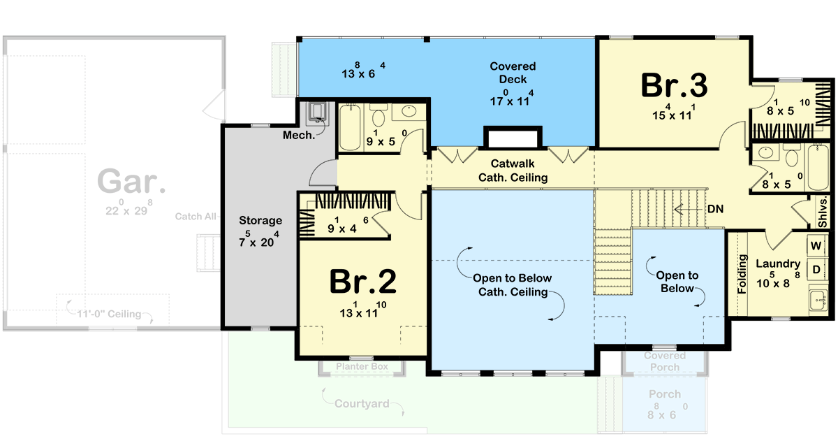 Plan 623672DJ: Modern Transitional House Plan with 3 Bedrooms and Attached 3-Car Garage - Floor Plan - Image #21 - Modern, Transitional