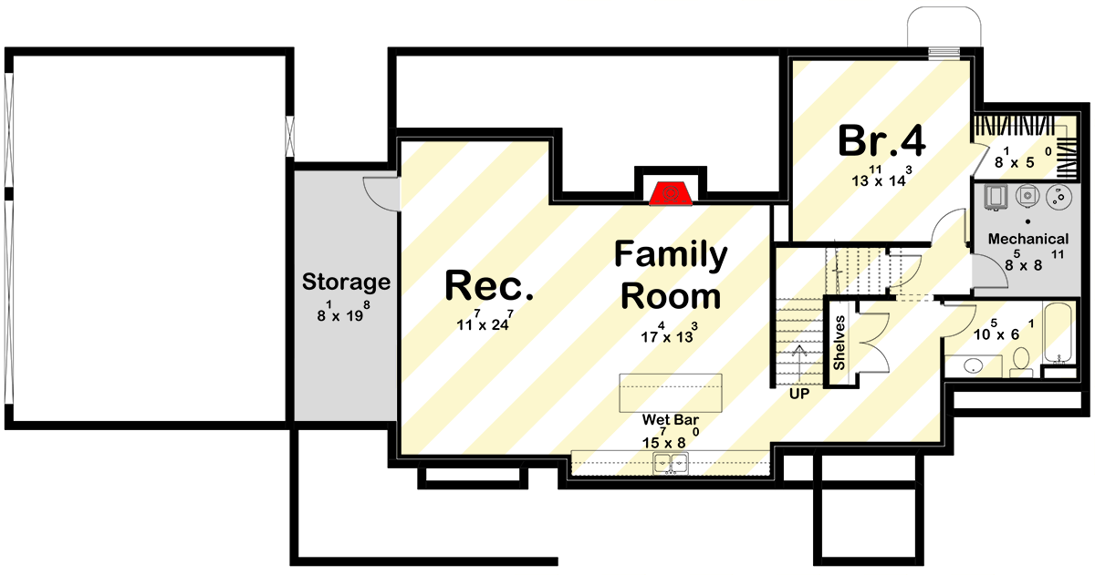 Plan 623672DJ: Modern Transitional House Plan with 3 Bedrooms and Attached 3-Car Garage - Floor Plan - Optional Lower Level Layout ($$$ Paid Option) - Modern, Transitional